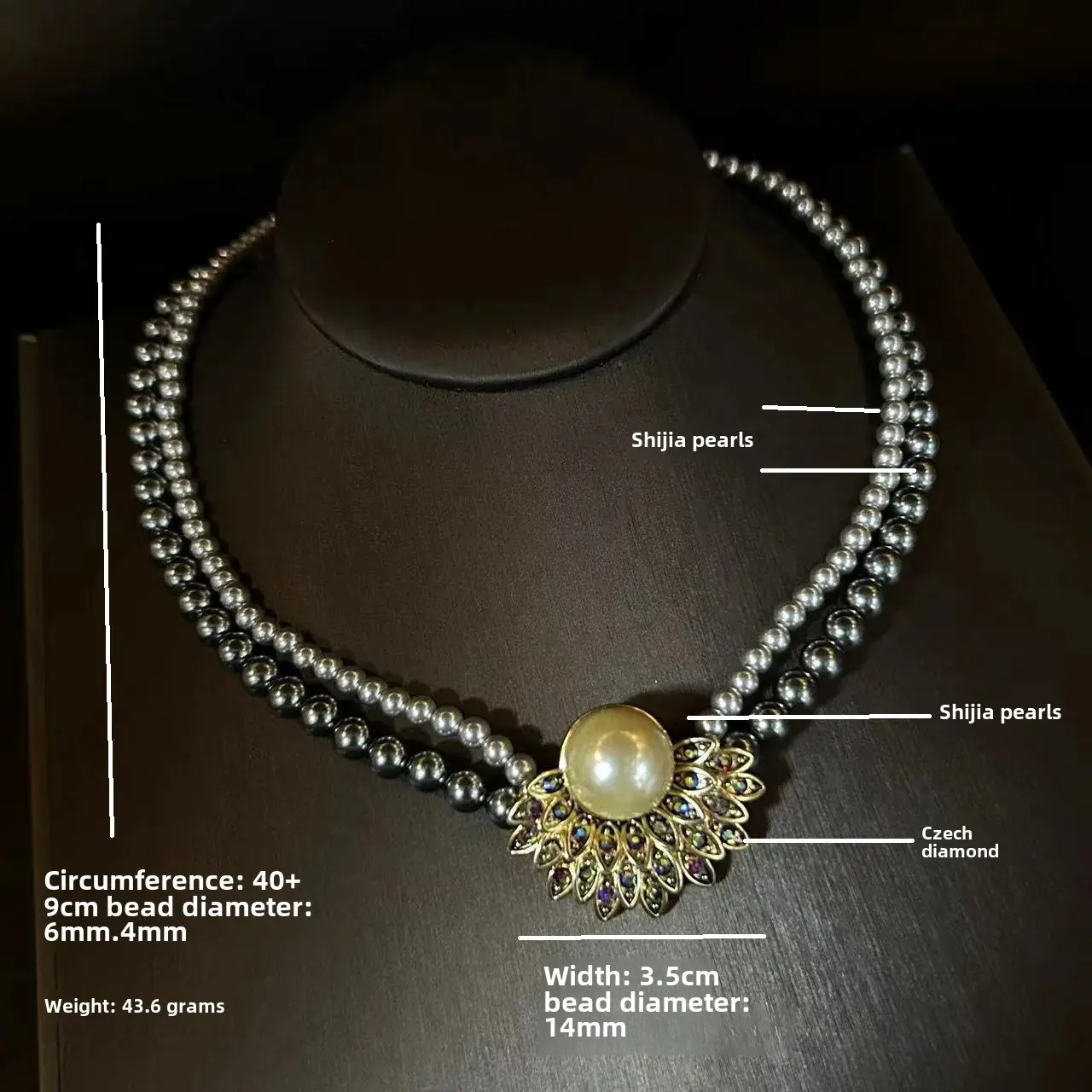 Women's Vintage French Style Collar Necklace And Earrings Set Qingdao Middle Age Fashionable Commuter Sunflower Necklace