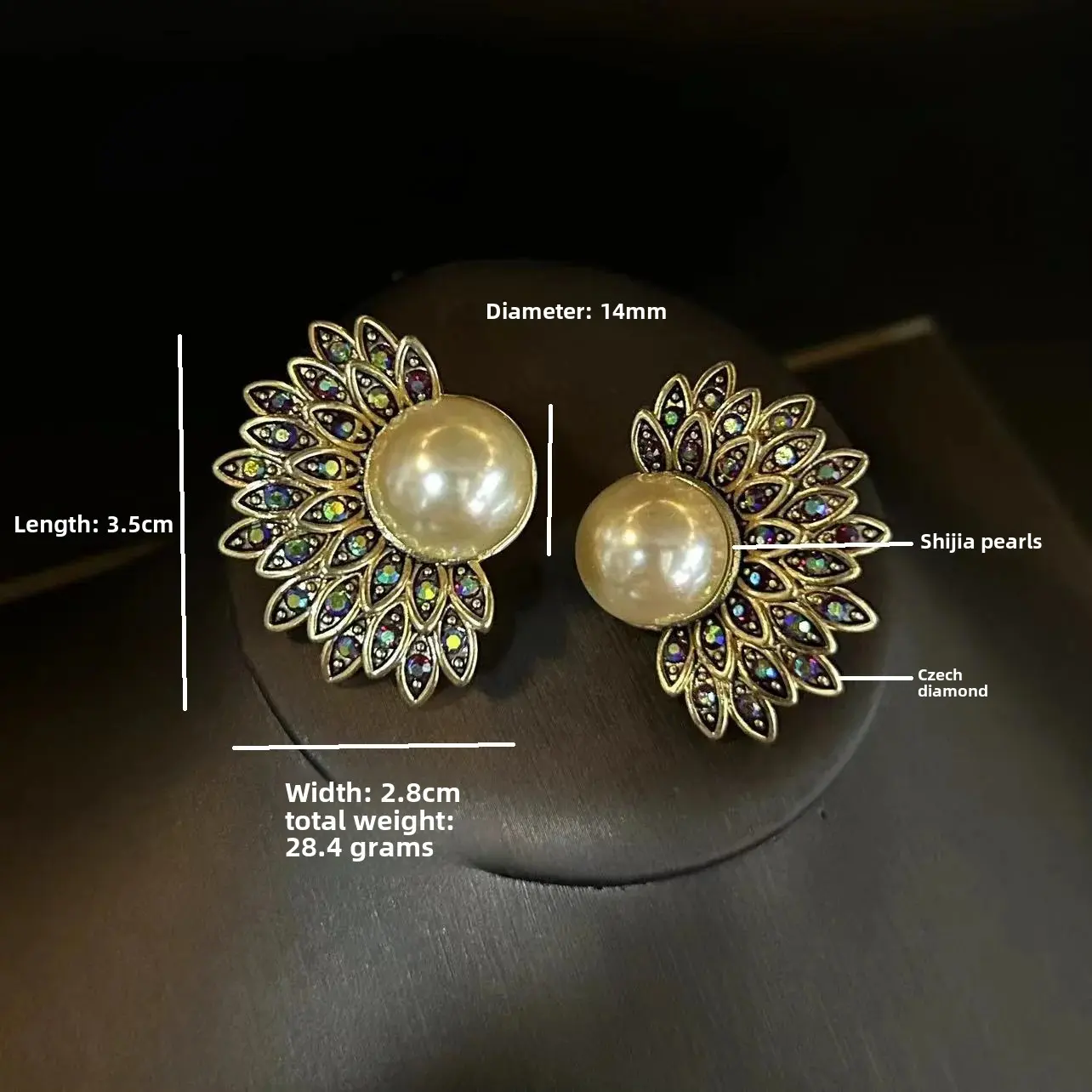 Women's Vintage French Style Collar Necklace And Earrings Set Qingdao Middle Age Fashionable Commuter Sunflower Necklace
