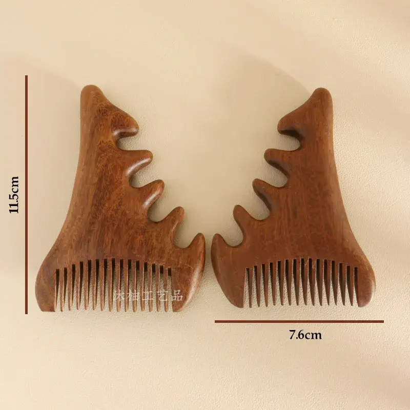 Multi-Functional Hair Massage Comb Detangling Golden Silk Sandalwood Professional Salon Comb for Hair Extensions And Wigs