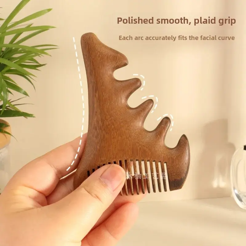 Multi-Functional Hair Massage Comb Detangling Golden Silk Sandalwood Professional Salon Comb for Hair Extensions And Wigs