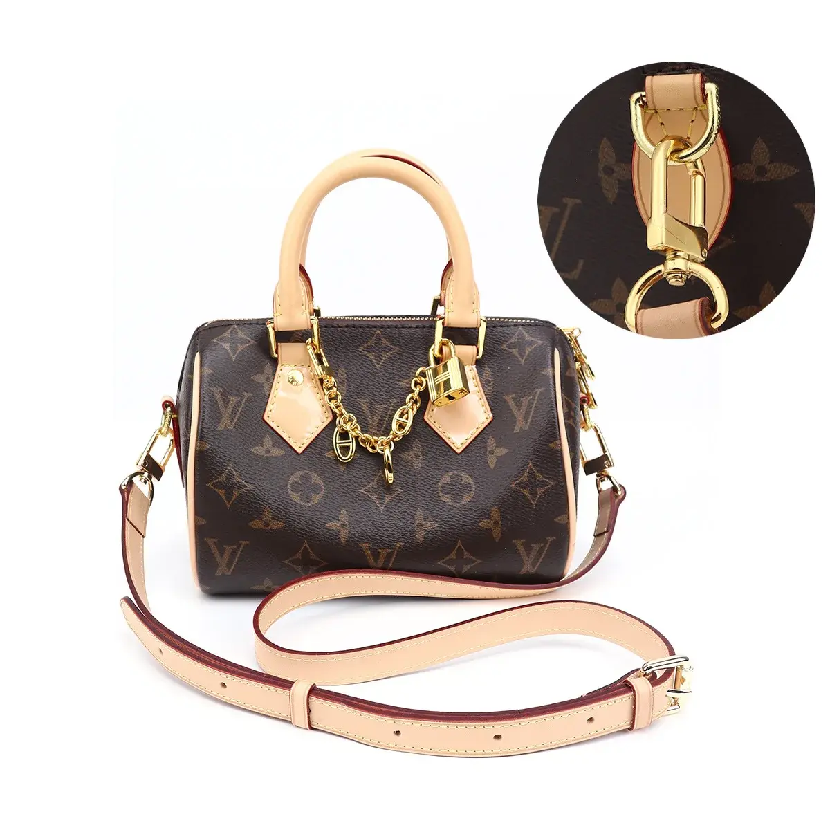 Wide Leather Shoulder Strap For LV Crocodile Cow Leather Speedy Color Change Mahjong Bucket Bag Crossbody Single Shoulder Access
