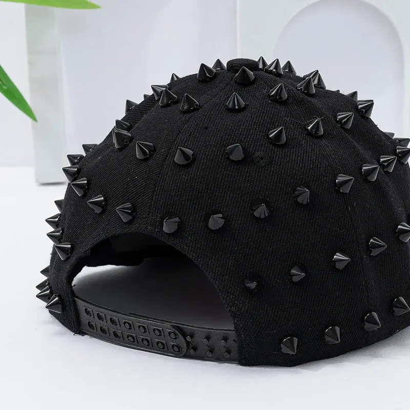 Casual Unisex Summer Hat Rivet Embellished Precision Flat Brim Baseball Cap Versatile Stylish Popular Trendy Lace Net Cap
