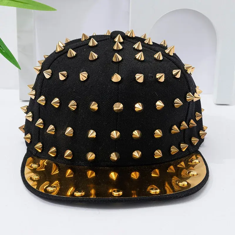 Casual Unisex Summer Hat Rivet Embellished Precision Flat Brim Baseball Cap Versatile Stylish Popular Trendy Lace Net Cap