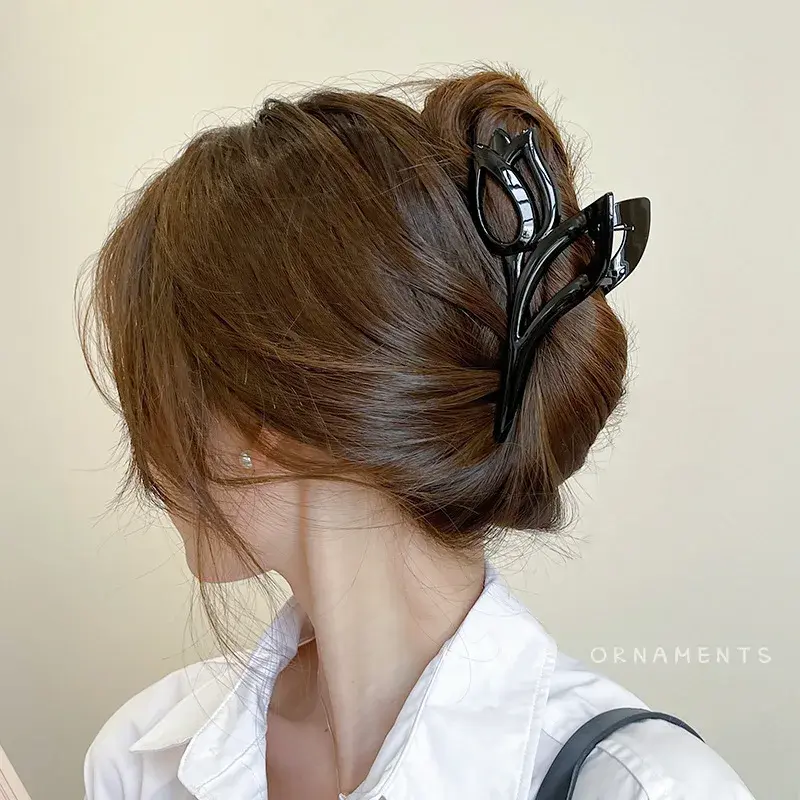 Large Size Shark Clamp Hair Accessories Rose Flower Women's Updo Hair Styling Professional Salon Sectioning Fixed Hair Clips