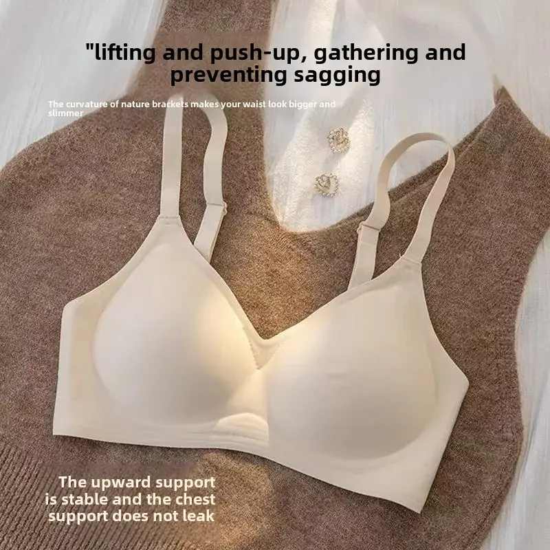 Soft Support Palm Shaped Fixed Cup Bra Women's Underwear No Wire Anti-Sagging Invisible Push up Bra Comfortable Undergarment
