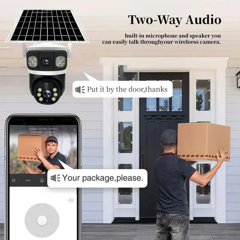 V380PRO Solar Powered 4G Outdoor Waterproof Handheld Ball Machine High Definition Monitoring No Wiring Required Remote Viewing P