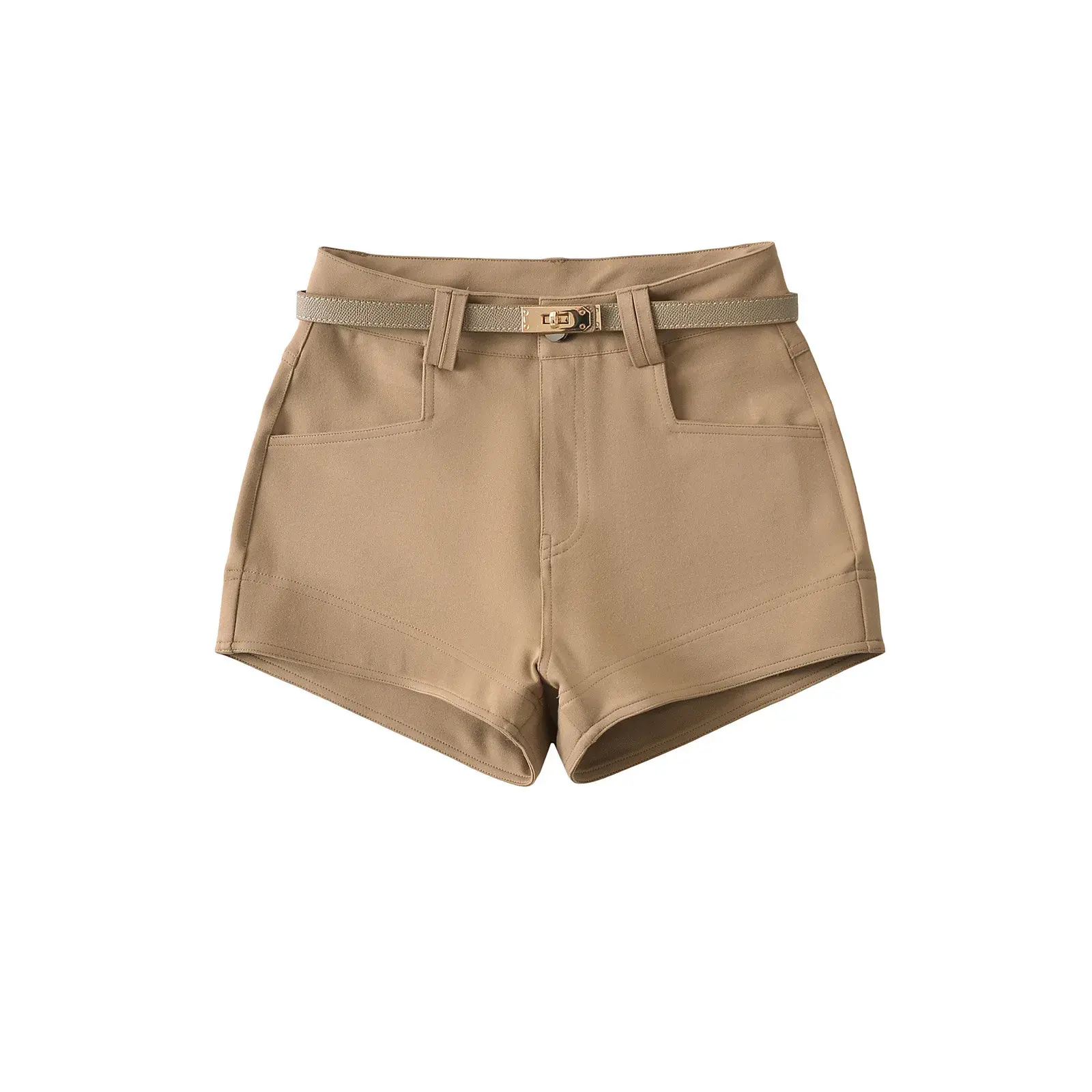 Low Waist Belted Short Pants Women's Fashionable Versatile Slimming Wide Leg Pants Spring Autumn New Style Spicy Girl