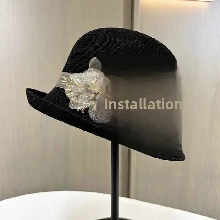 Fashionable Knitted Thin Spring Summer Hat Floral Breathable Women's Travel Sun Protection Cap Stylish Hat Versatile Lightweight