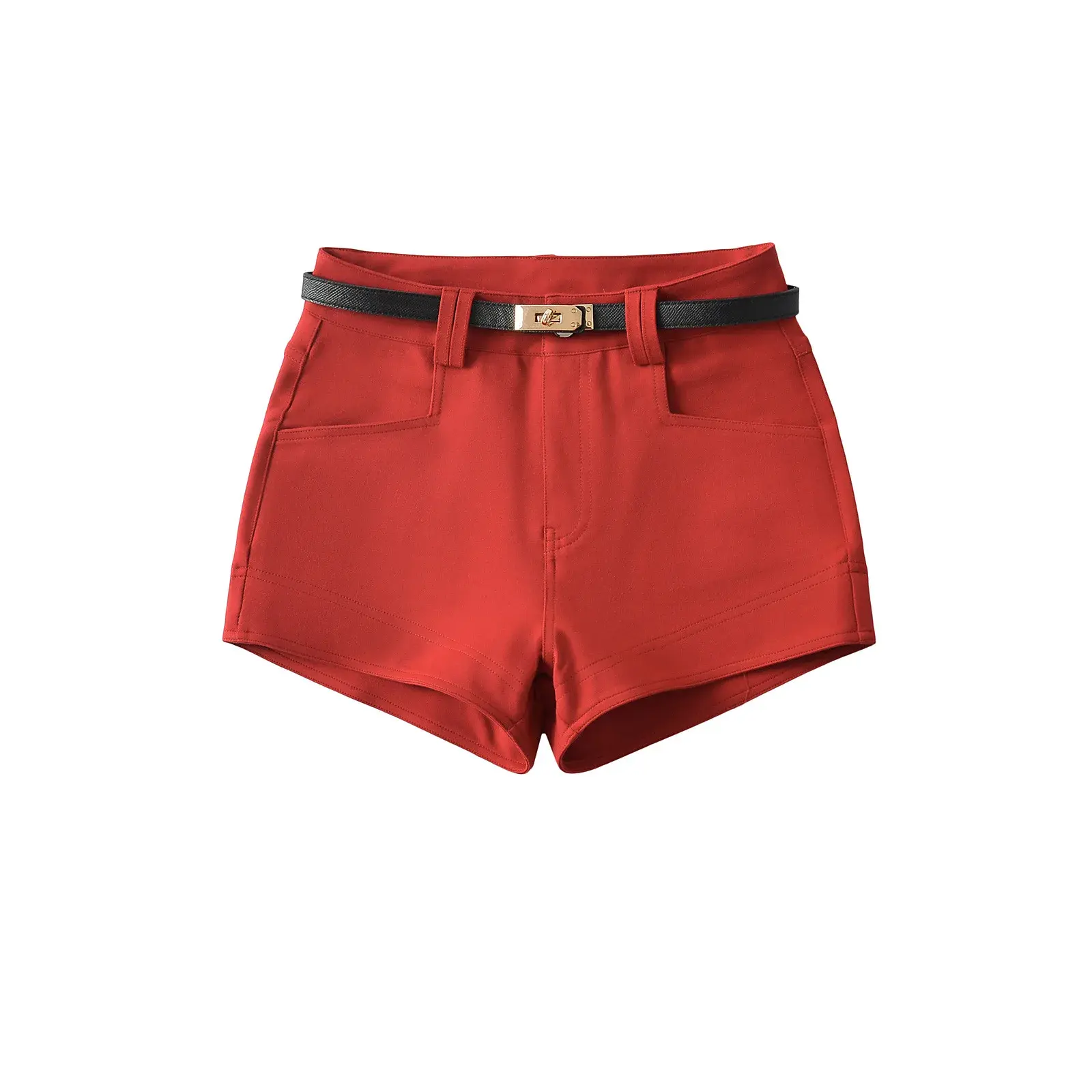 Low Waist Belted Short Pants Women's Fashionable Versatile Slimming Wide Leg Pants Spring Autumn New Style Spicy Girl