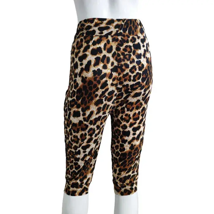 High Waist Elastic Ice Silk Leopard Print Harem Yoga Pants 7/8 Length Women's Fashion Bottoms from Mainland China