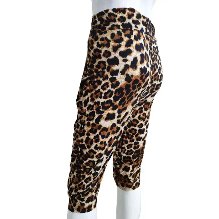 High Waist Elastic Ice Silk Leopard Print Harem Yoga Pants 7/8 Length Women's Fashion Bottoms from Mainland China