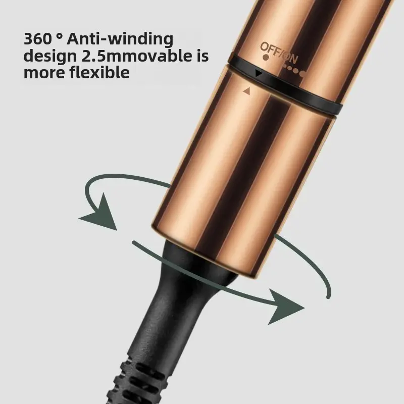 New Rotating Temperature Control Integrated Hair Curling Iron Oval Salon Tool Accessory Dry Wet Use Dual Function