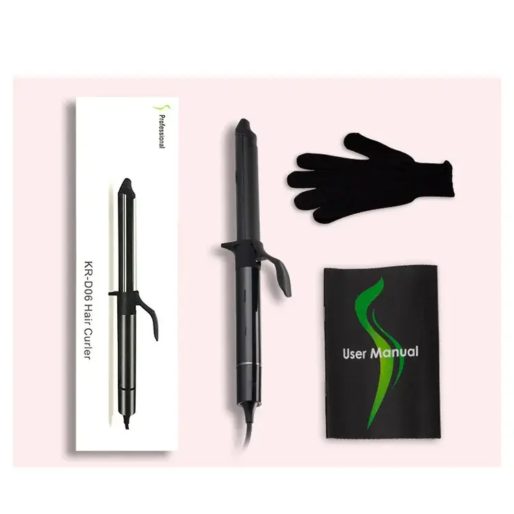 New Rotating Temperature Control Integrated Hair Curling Iron Oval Salon Tool Accessory Dry Wet Use Dual Function
