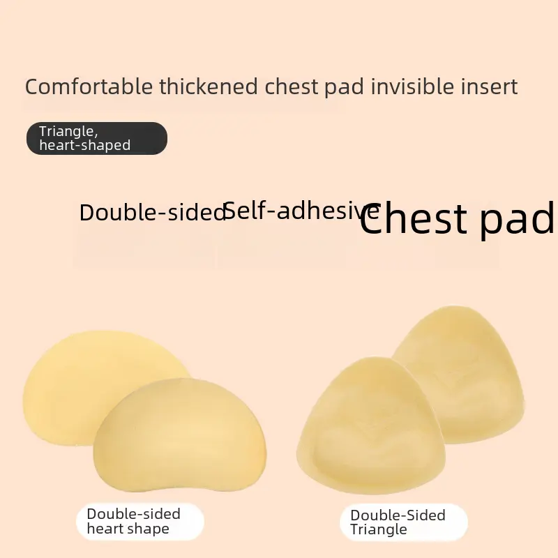 Seamless Triangle Double-sided Breathable Chest Pad Women's Gathered Thickened Self-adhesive Sponge Chest Inserts Wholesale
