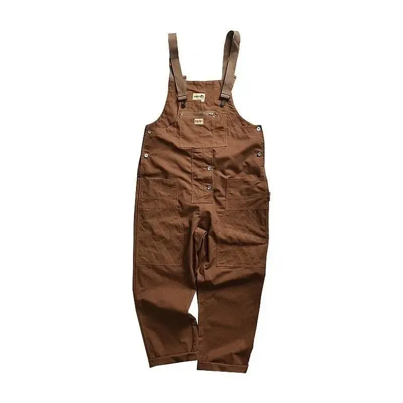 Japanese Style Loose Fit Jumpsuit Cargo Pants Bell Bottoms Dad Pants Ins Popular Same Style Tank For Men Women