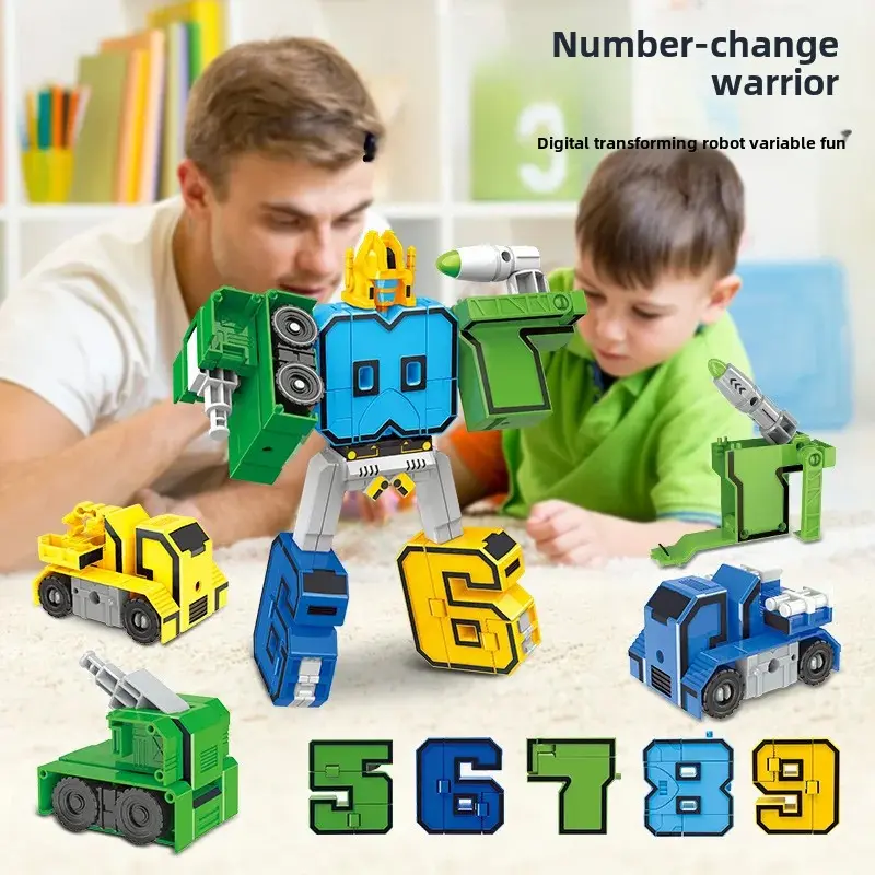 Digital Robot Transforming Toy Cross-border Children's Educational Toy 0-9 Single Digit Transformation Suit With Gift Box