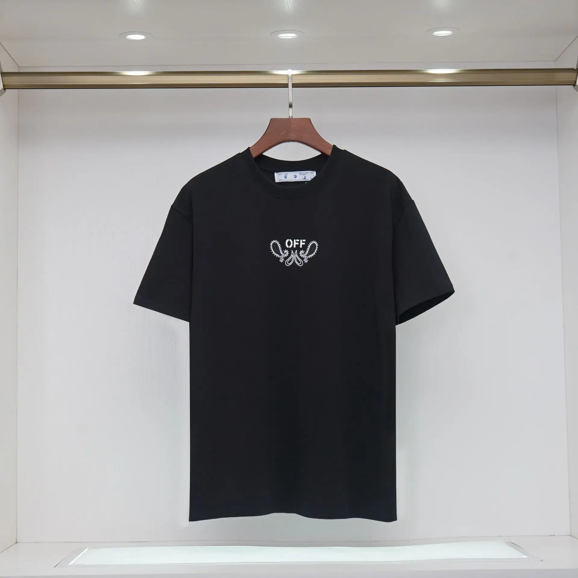 2024 Summer New Off 230g Double Mesh Waist Fruit Flower Arrow Print Short Sleeves T Shirt For Men And Women Crew Neck Design