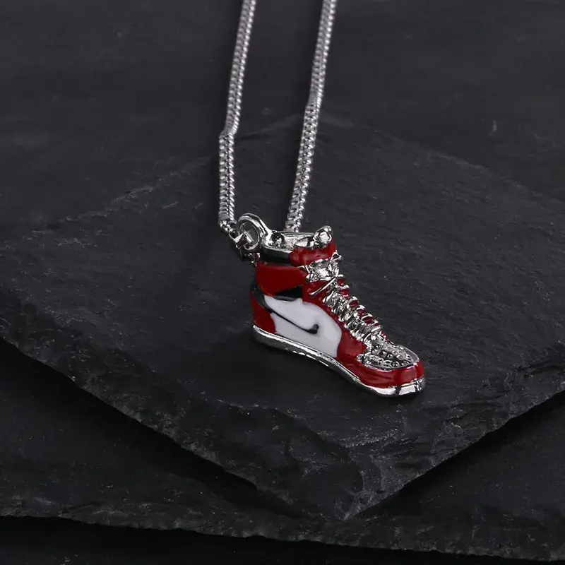 Trendy AJ1 Basketball Shoe Pendant Necklace Creative Hip Hop Street Dance Accessory Versatile Fashionable Jewelry