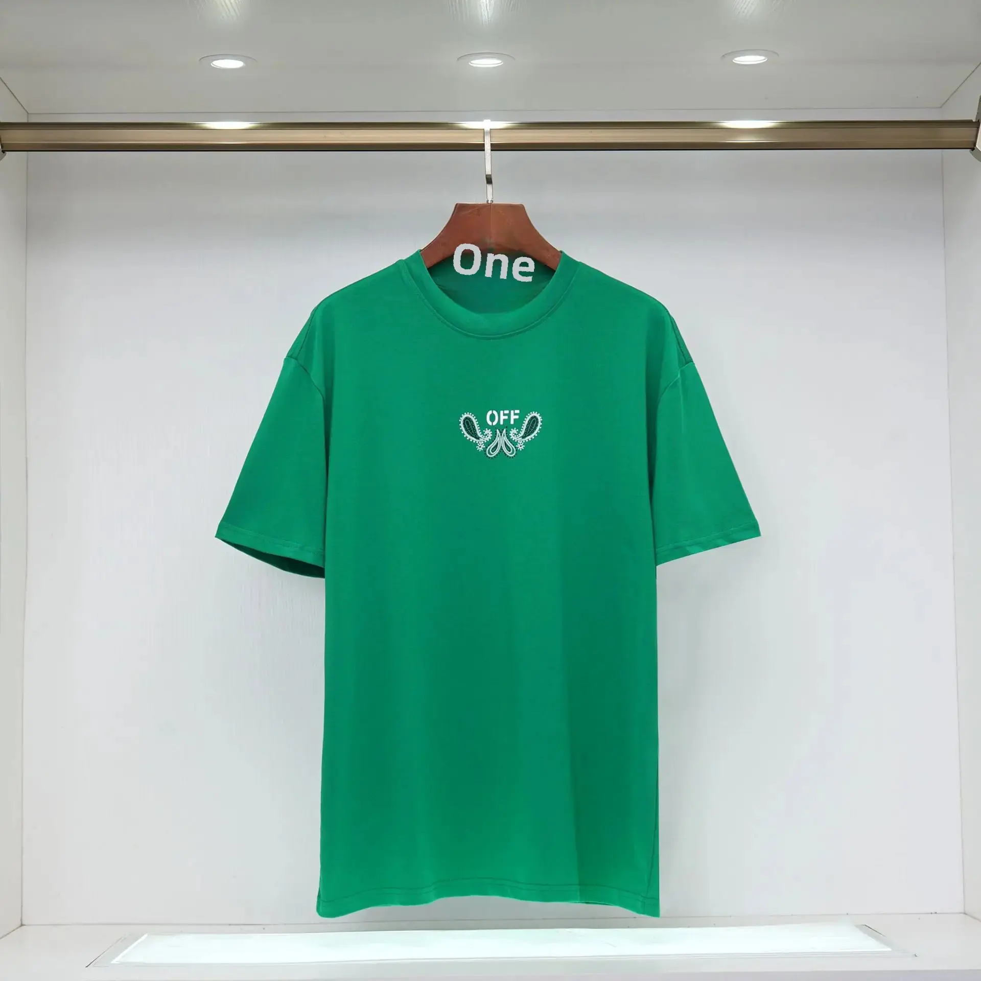 2024 Summer New Off 230g Double Mesh Waist Fruit Flower Arrow Print Short Sleeves T Shirt For Men And Women Crew Neck Design