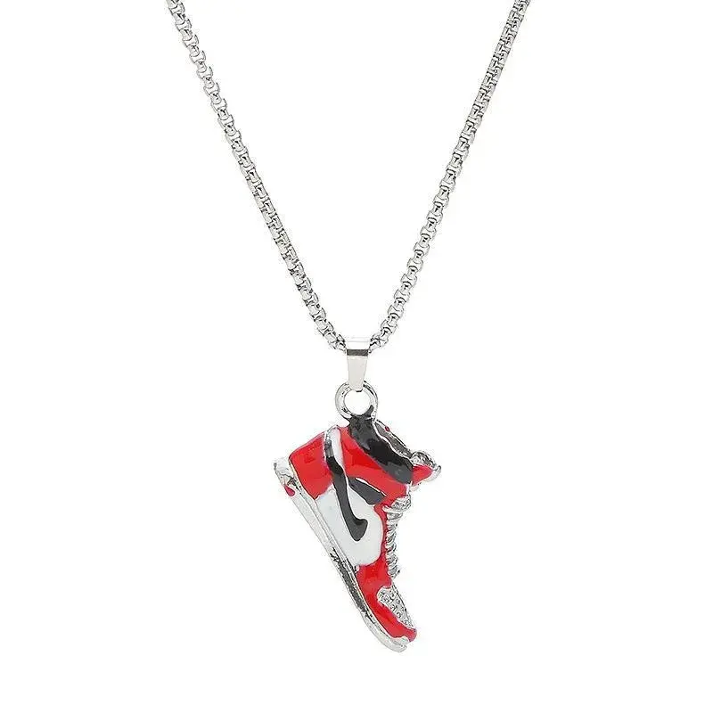 Trendy AJ1 Basketball Shoe Pendant Necklace Creative Hip Hop Street Dance Accessory Versatile Fashionable Jewelry