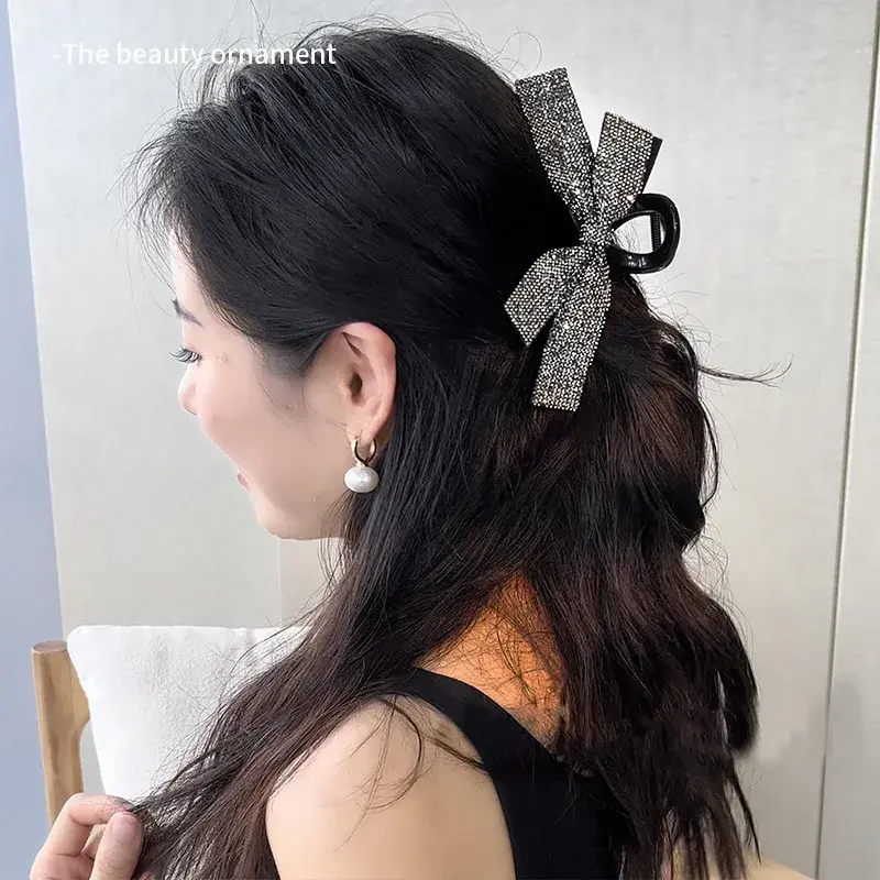Butterfly Knot Hair Clip Women's High-End Full Diamond Back of Head Stylish Hair Clip Hair Band Hair Accessories