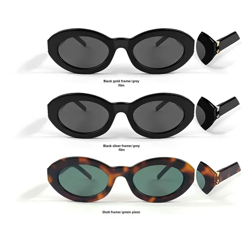 Best-Selling Women's Sunglasses Red Book Oval Frame SLM136 High-End Fashionable Vintage Lens UV Protection Glasses