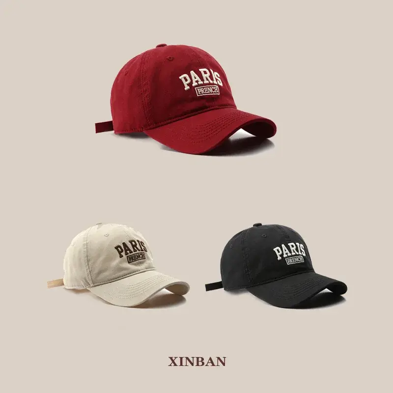 Retro Japanese Style Embroidered Letter Baseball Cap Unisex Outdoor Sun Protection Hat Korean Version Men's Fashion Accessory