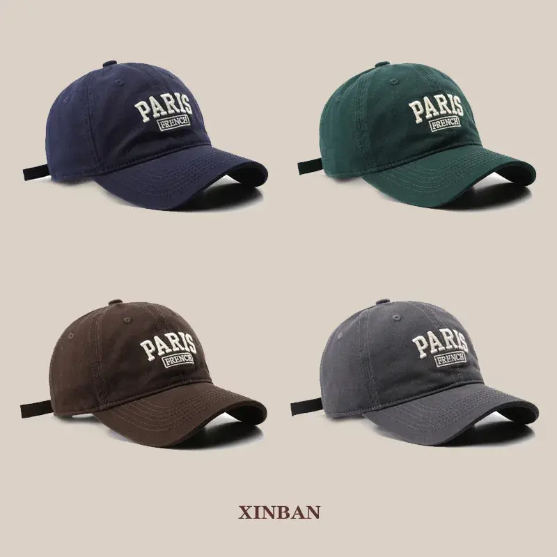 Retro Japanese Style Embroidered Letter Baseball Cap Unisex Outdoor Sun Protection Hat Korean Version Men's Fashion Accessory
