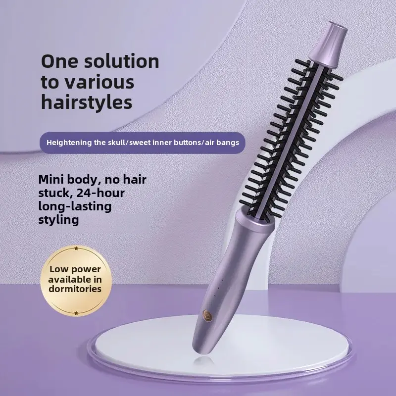 Heat Protection Hair Styling Tool Dual Use Curling And Straightening Brush Inner Click Hair Waving Iron Salon Accessory