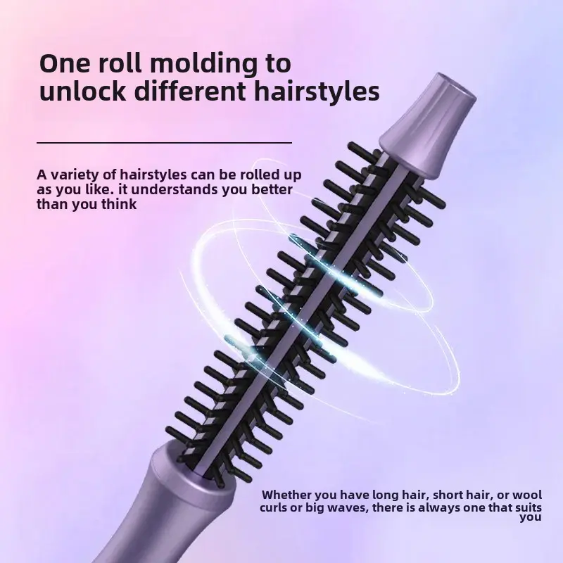 Heat Protection Hair Styling Tool Dual Use Curling And Straightening Brush Inner Click Hair Waving Iron Salon Accessory