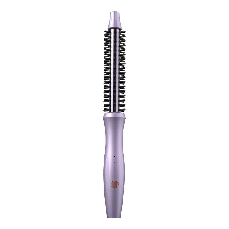 Heat Protection Hair Styling Tool Dual Use Curling And Straightening Brush Inner Click Hair Waving Iron Salon Accessory
