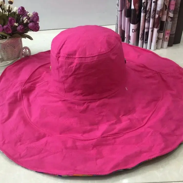 Korean Fashion Large Brim Sun Hat Beach Hat UV Protection Foldable Sunshade Cap Wide Rim Hat Sunscreen Summer Cap