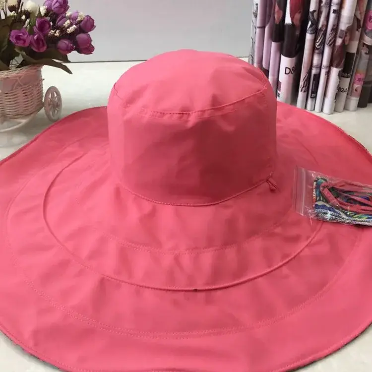 Korean Fashion Large Brim Sun Hat Beach Hat UV Protection Foldable Sunshade Cap Wide Rim Hat Sunscreen Summer Cap