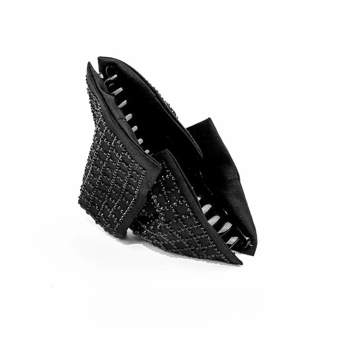 French Queen Style Gingham Shark Fin Hair Clip Elegant Versatile Hair Accessories Professional Salon Partition Fixed Hair Clips