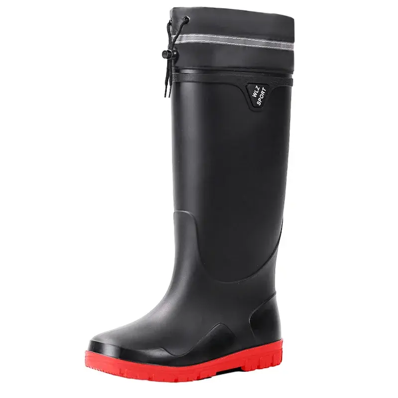 Thickened Anti-slip Men's Rain Boots High Waterproof Reflective Work Fishing Shoes Warm Water Shoes Rubber Shoes for Men