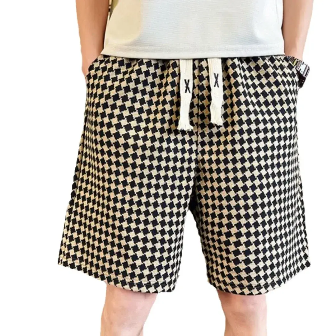 Trendy Men's Casual Short Pants Summer New Loose All-Match Plaid Sports Five-Point Streetwear Popular Loose Fit Summer Shorts