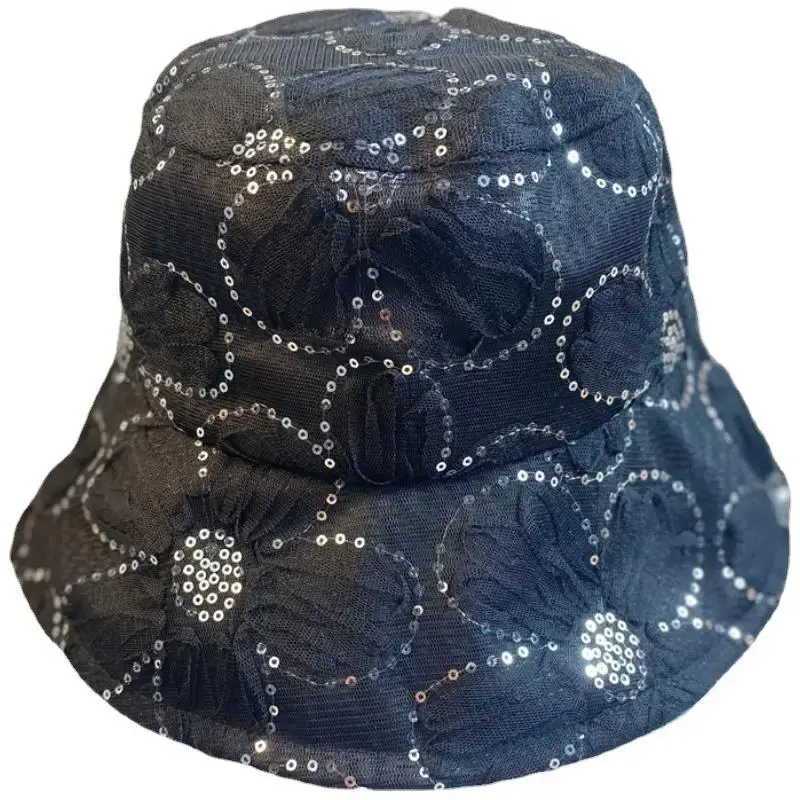 Foldable Thin Women's Fishing Hat Summer Breathable Lace Net Sunshade Hat Lightweight Portable Multi-use UV Protection Cap