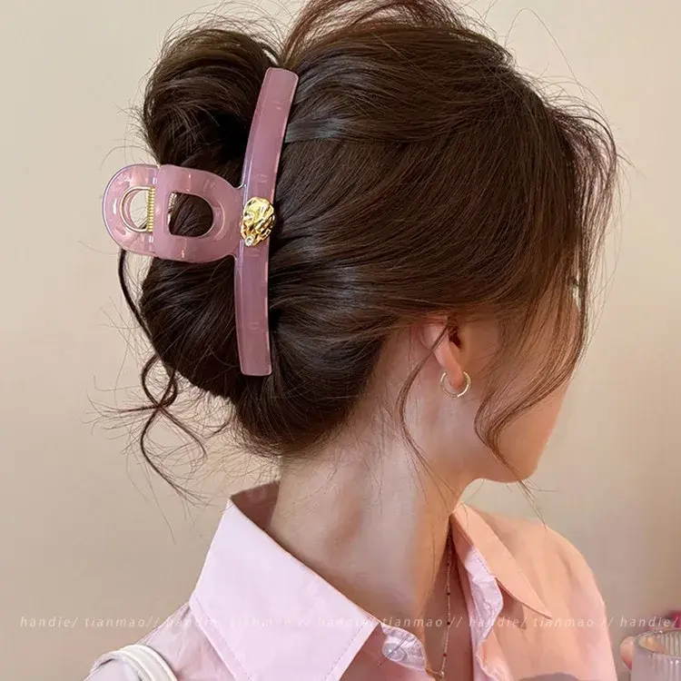 Elegant Gold Label Shark Hair Clip Women's Large Size Hair Accessories for Updo Professional Salon Sectioning & Fixation