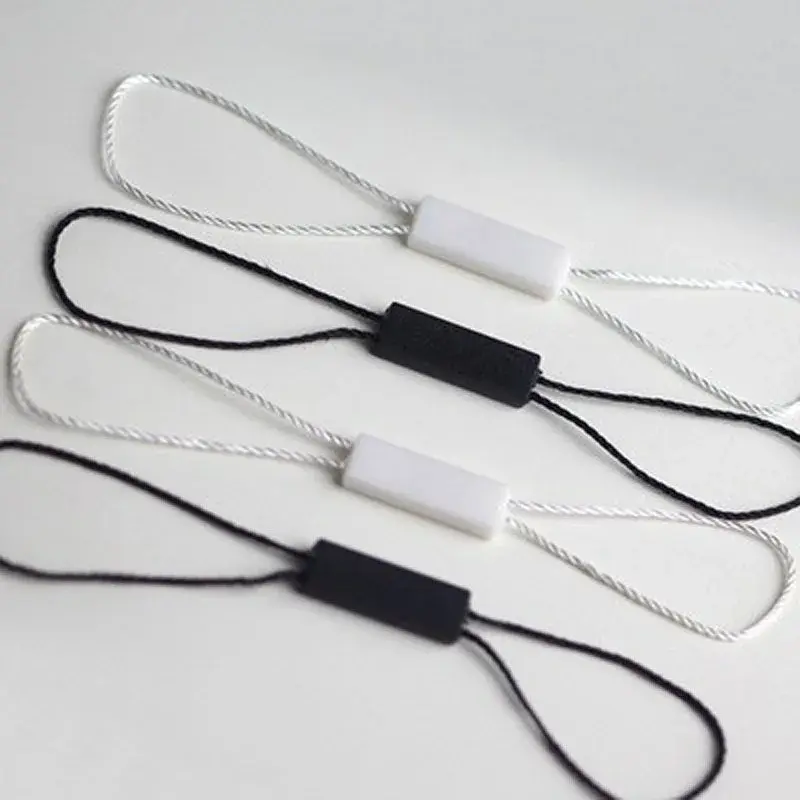 In-Stock Blank Double-Plug Hanging Beads Universal Hanging Tag Rope Clothing Hanging Tag Line Rope High-End Black White Hanging 