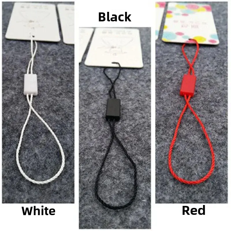 In-Stock Blank Double-Plug Hanging Beads Universal Hanging Tag Rope Clothing Hanging Tag Line Rope High-End Black White Hanging 