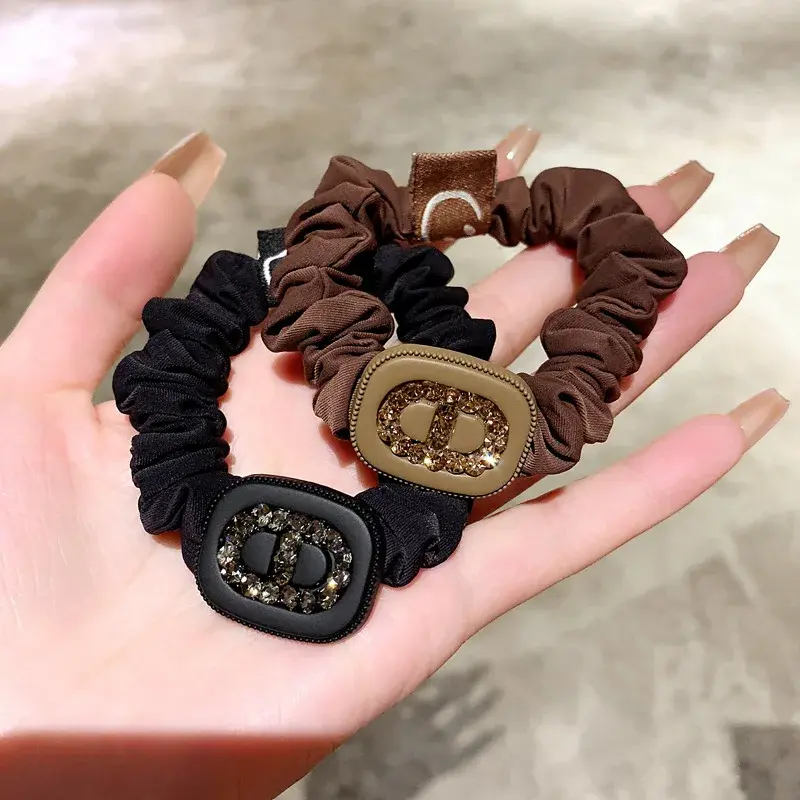 Elegant High-end Feel Hair Ties Korean Net Red New Style Elastic Hair Bands Thick Skinny Ties Ball Head Accessories