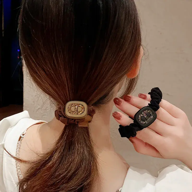 Elegant High-end Feel Hair Ties Korean Net Red New Style Elastic Hair Bands Thick Skinny Ties Ball Head Accessories