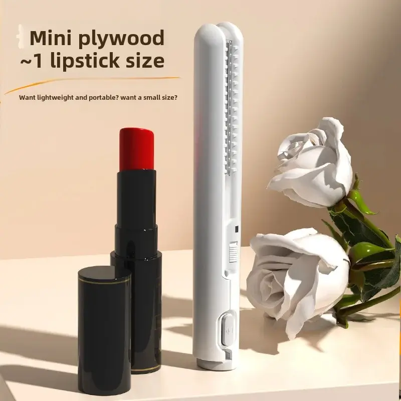 Mini Portable USB Non-Rechargeable Wireless Hair Straightener And Curler Iron Clamp Salon Tool Accessory Compact Size