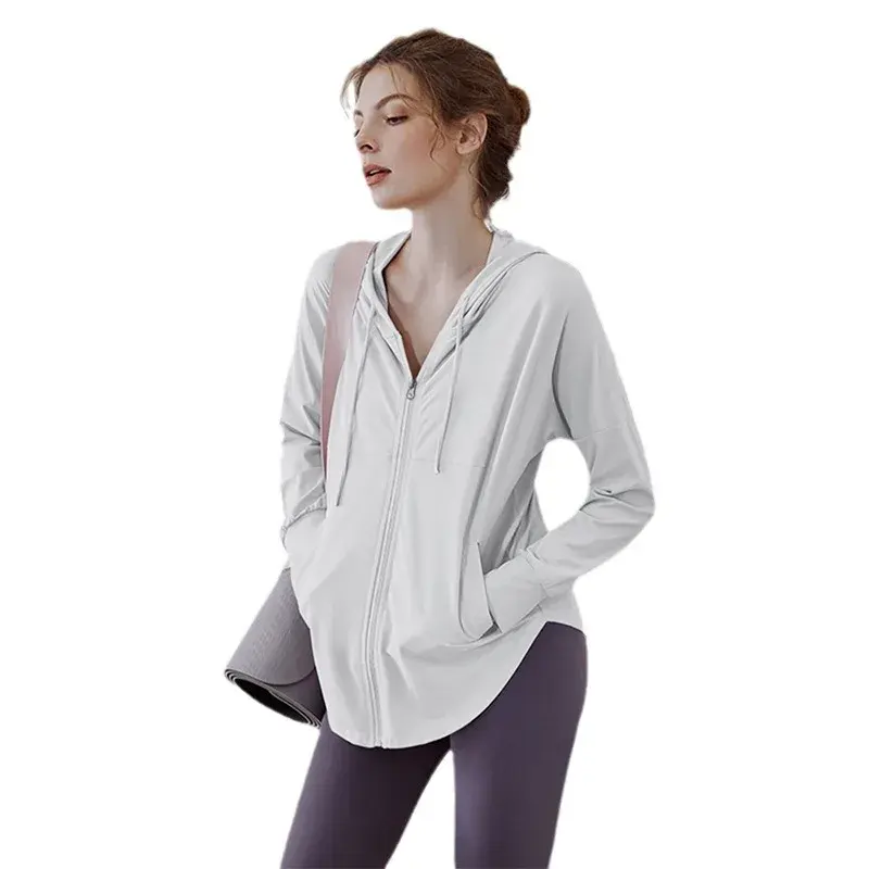 Women's 2024 New Fitness Wear Loose-fit Long Sleeve Breathable Sport Jacket Quick-dry Top Cardigan For Running Yoga