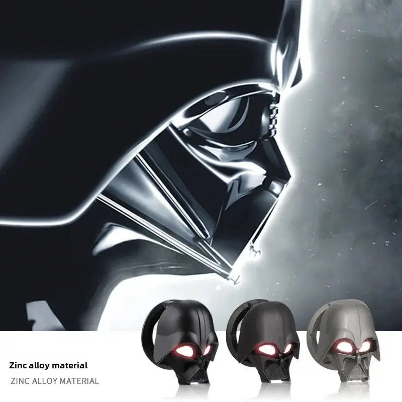 Black Knight Car Key Start Button Protective Cover Light Ignition Device Switch Metal Decorative Sticker Interior Modification