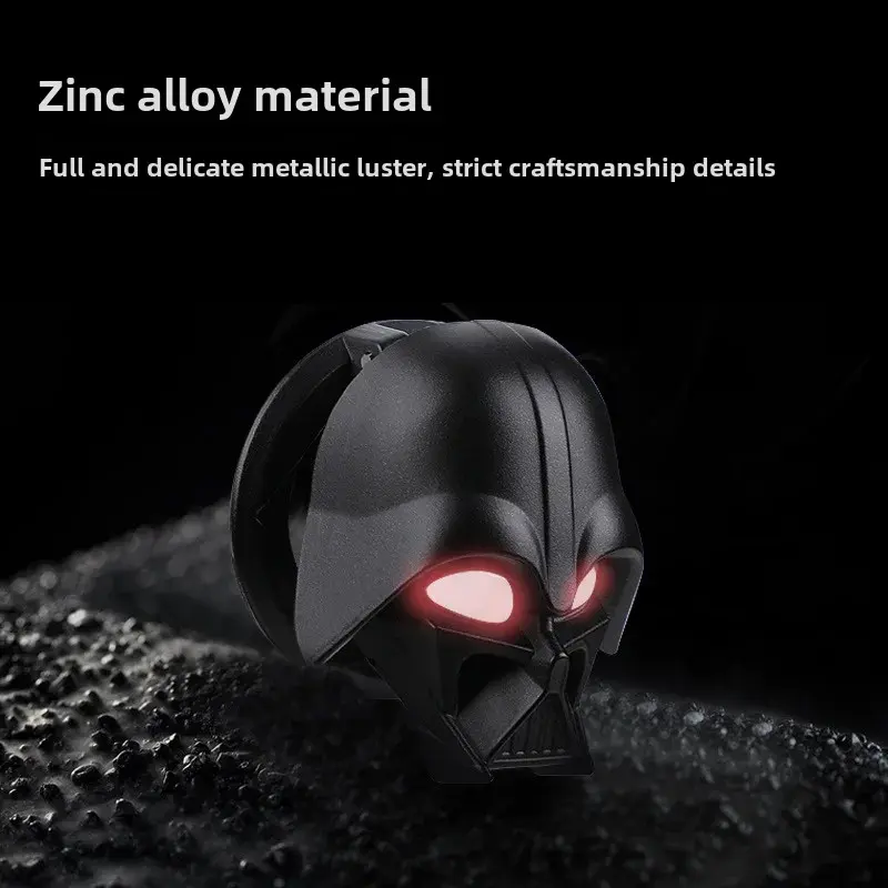 Black Knight Car Key Start Button Protective Cover Light Ignition Device Switch Metal Decorative Sticker Interior Modification