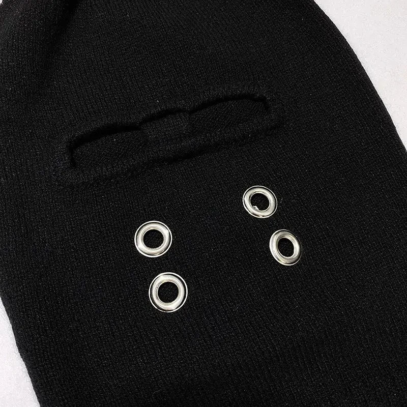 Subhuman Men's Autumn/winter Warm Knit Wool Pullover Trendy Superhero Chicken Eye Decoration Cold Round Top Trendy Hat
