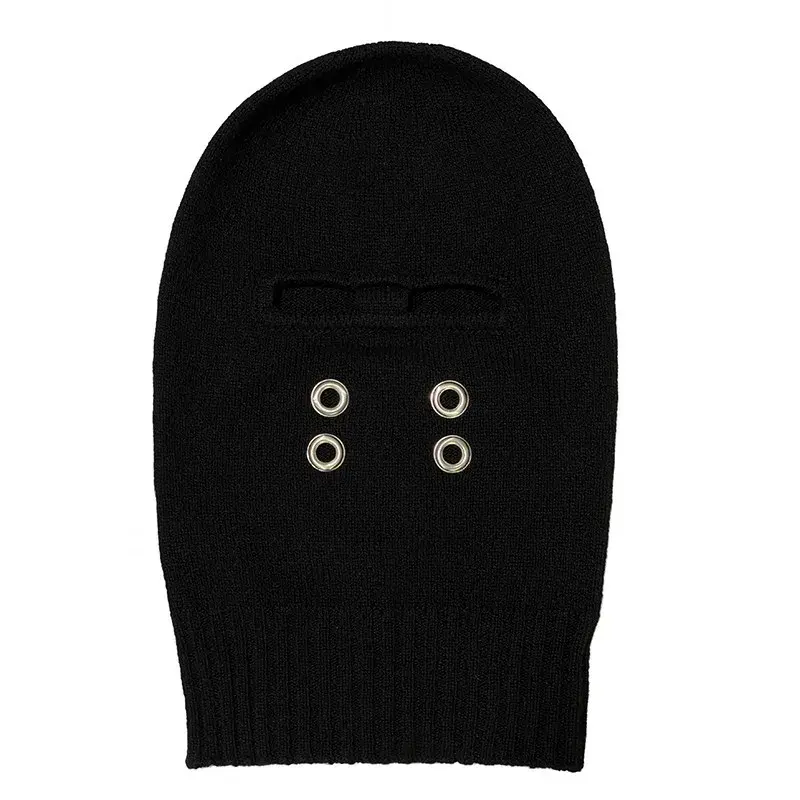 Subhuman Men's Autumn/winter Warm Knit Wool Pullover Trendy Superhero Chicken Eye Decoration Cold Round Top Trendy Hat