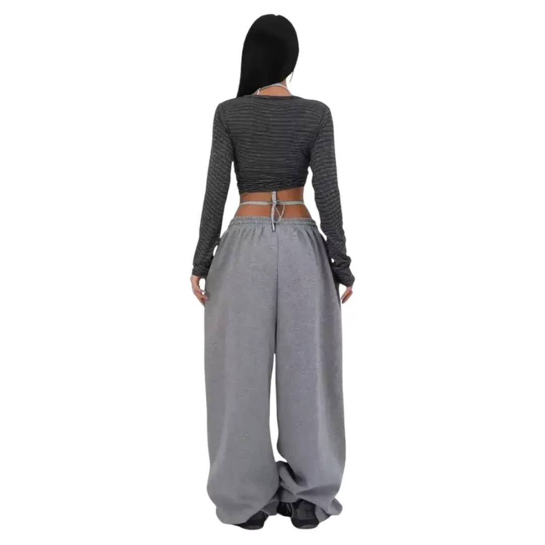 Trendy American High Street Loose Wide Leg Straight Casual Pants Women's Spring Autumn New Style Versatile Comfortable Long Trou