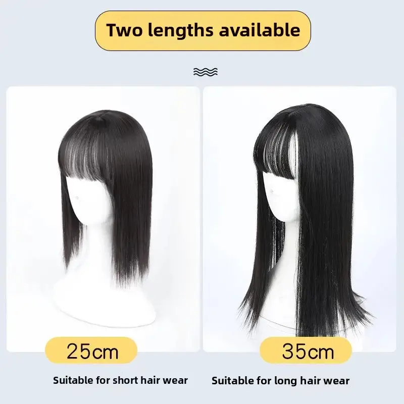 Women's Airy Bangs Hair Extension Pieces Realistic Hair Covers up White Hair Adds Volume Seamless Hairpieces Blocks